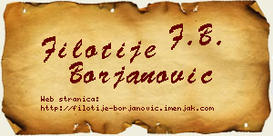 Filotije Borjanović vizit kartica
